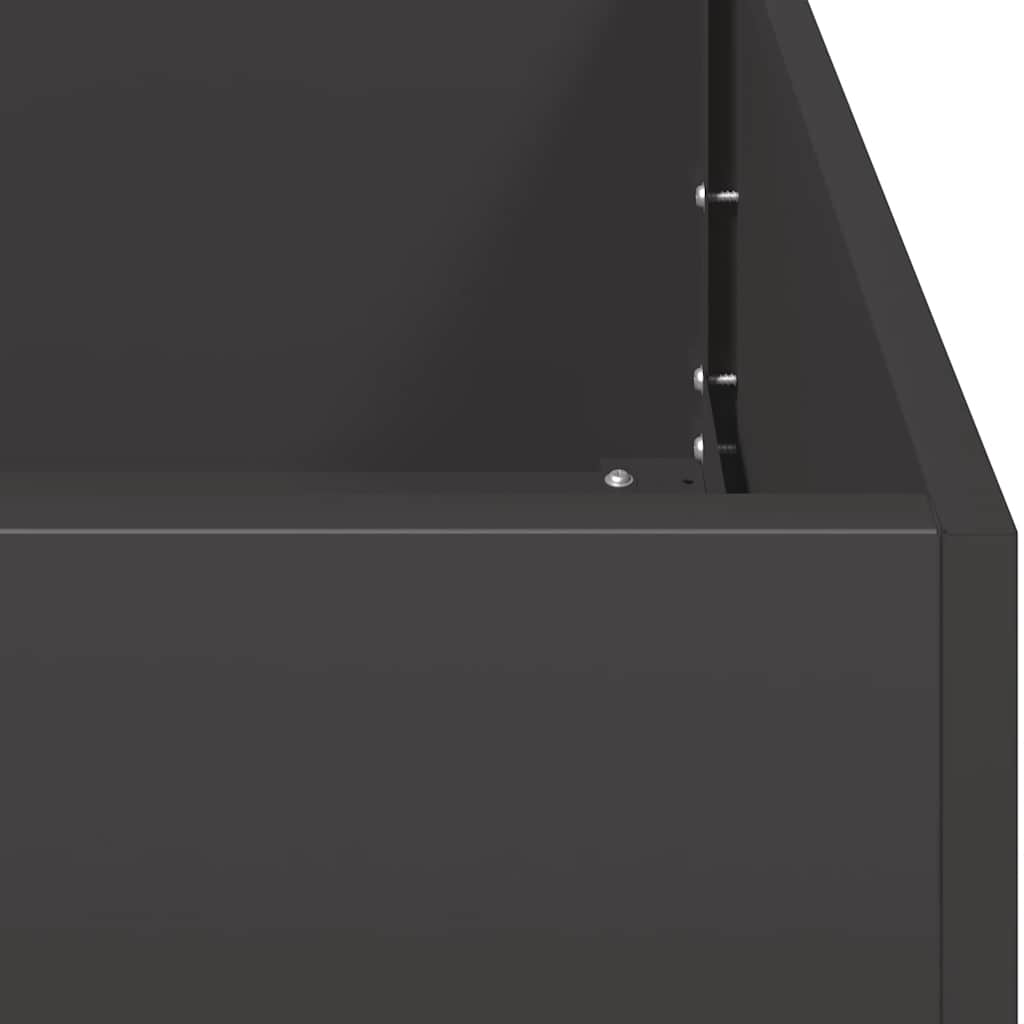 Vaso floreira 280x40x40 cm aço laminado a frio preto