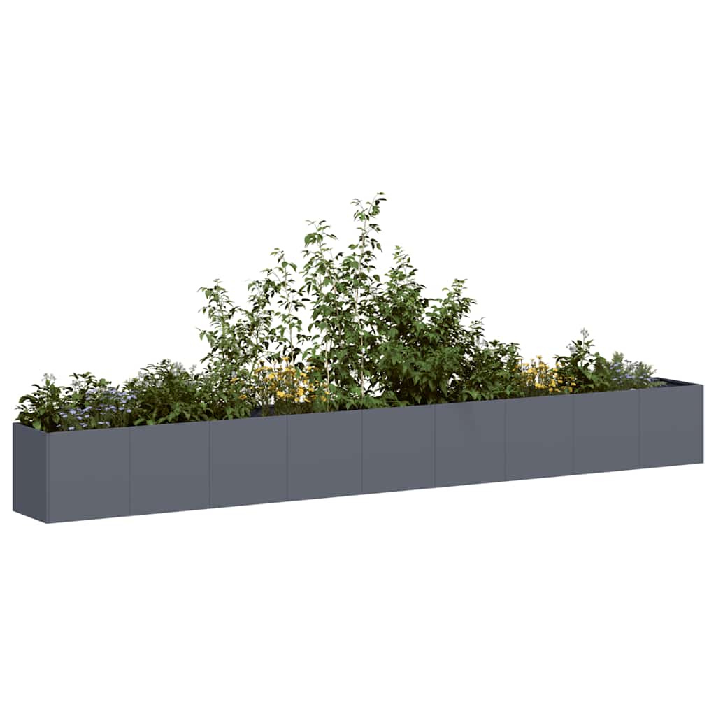 Vaso floreira 360x40x40 cm aço laminado a frio antracite