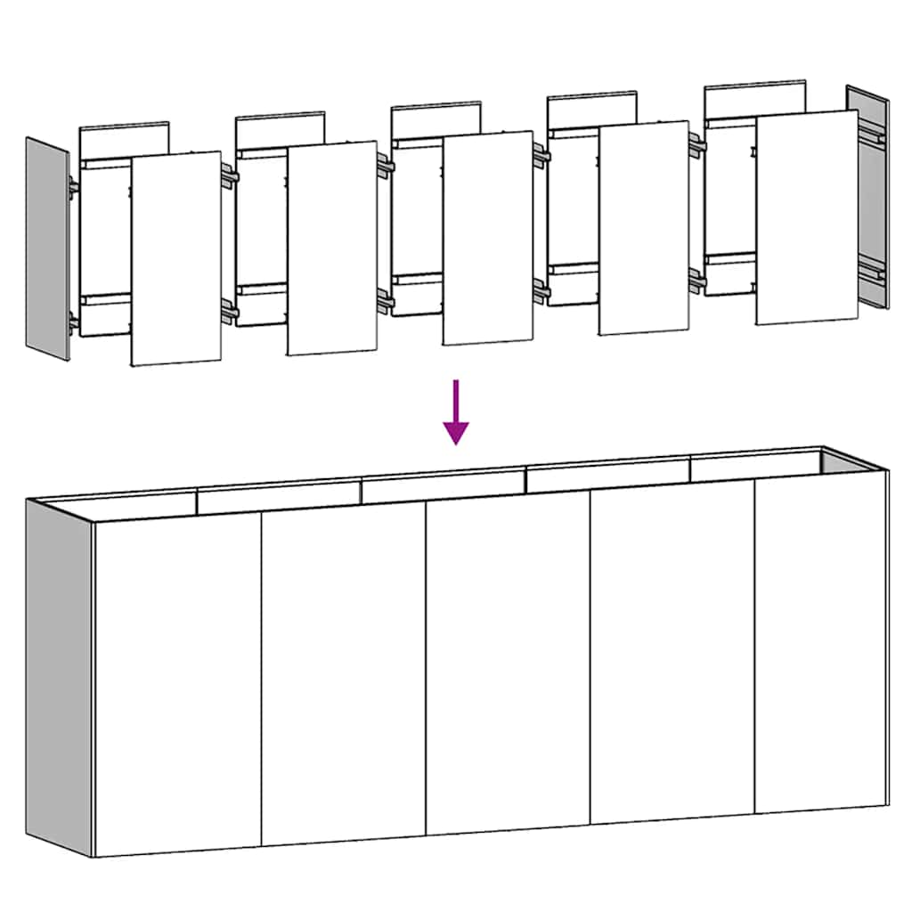Planter 200x40x80 cm aço galvanizado