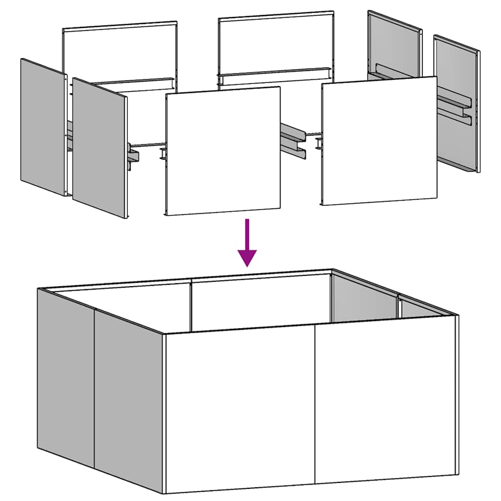 Planter 80x80x40 cm aço galvanizado