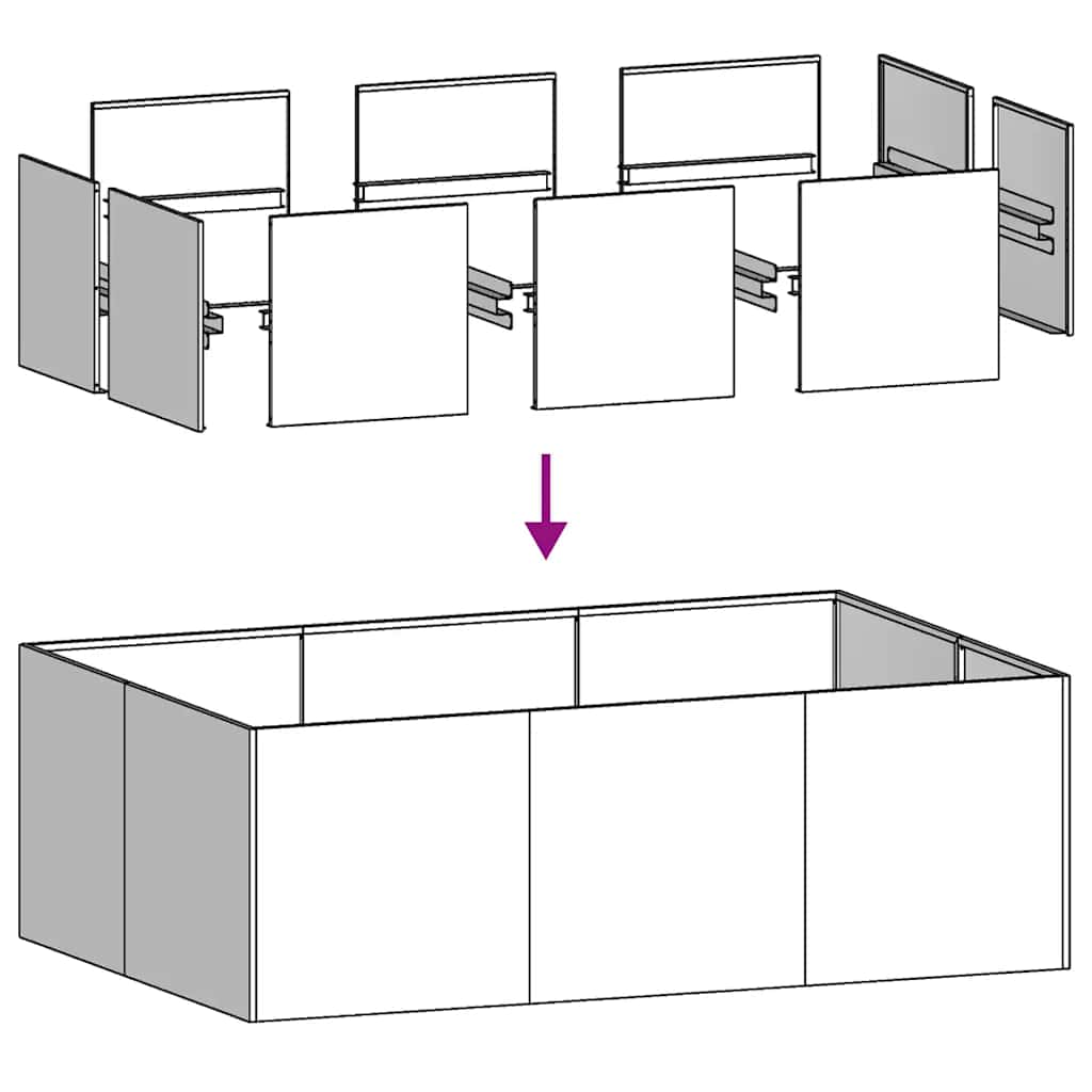 Vaso/floreira 120x80x40 cm aço antracite
