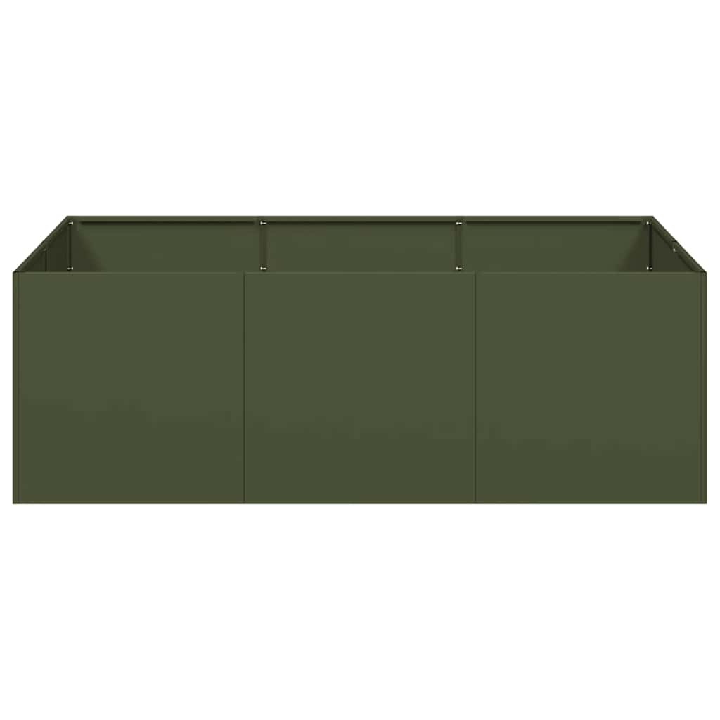 Vaso/floreira 120x80x40 cm aço verde azeitona