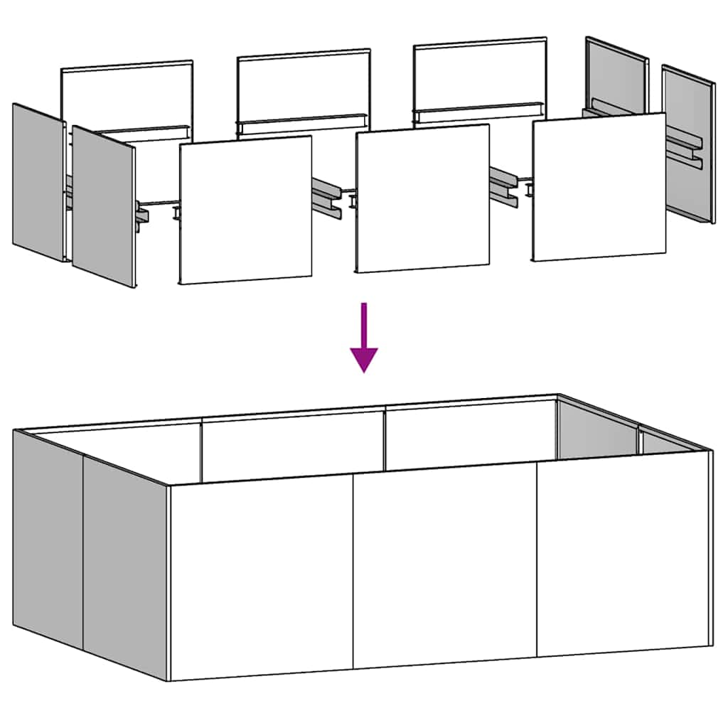 Planter 120x80x40 cm aço galvanizado