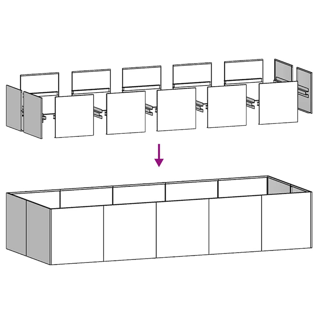 Vaso/floreira 200x80x40 cm aço antracite