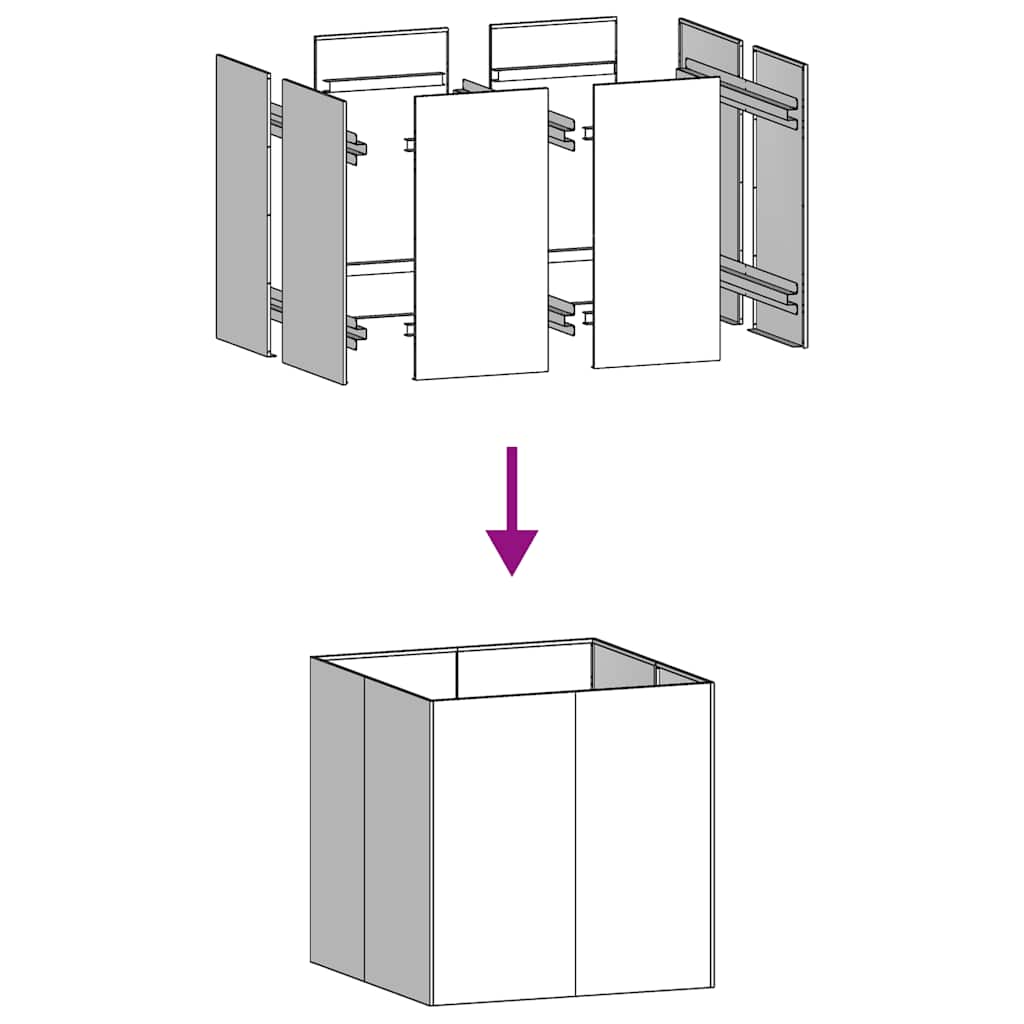 Vaso floreira 80x80x80 cm aço antracite