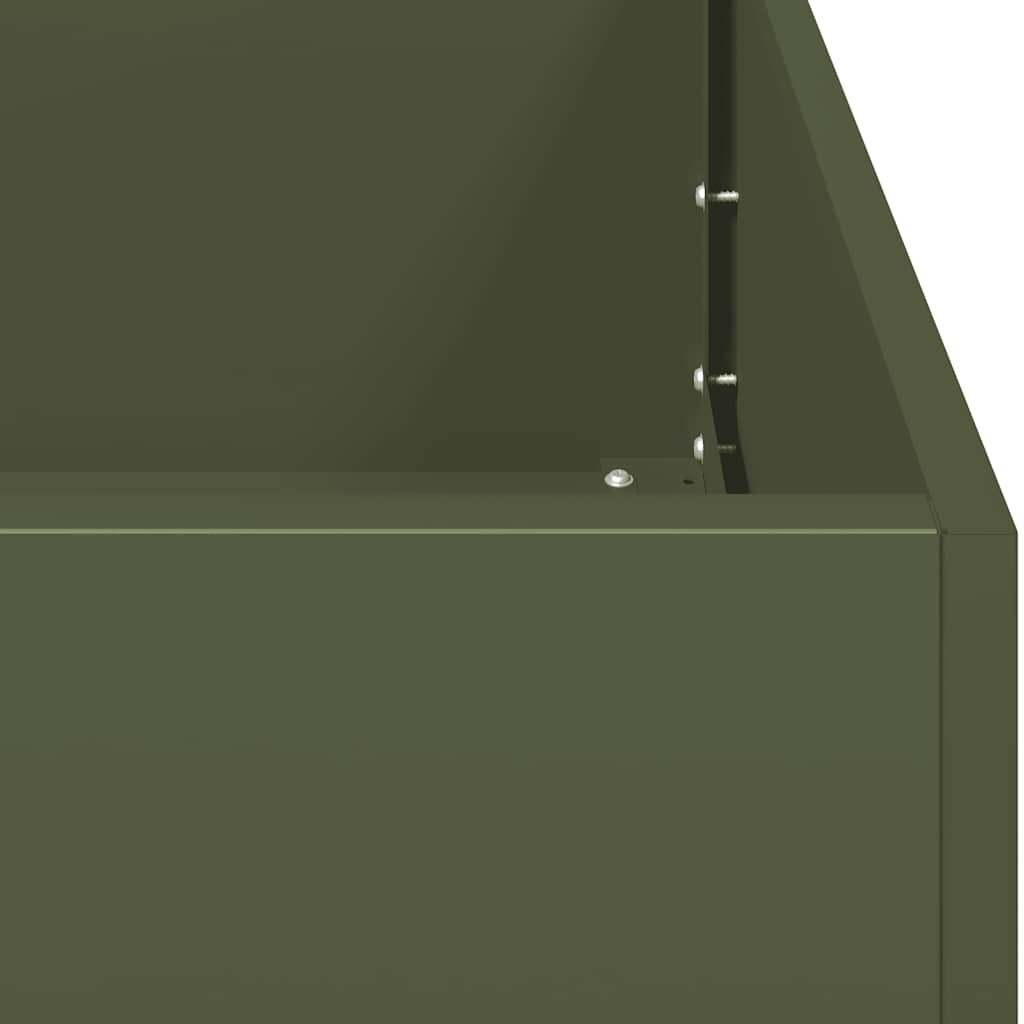 Vaso floreira 80x80x80 cm aço verde azeitona