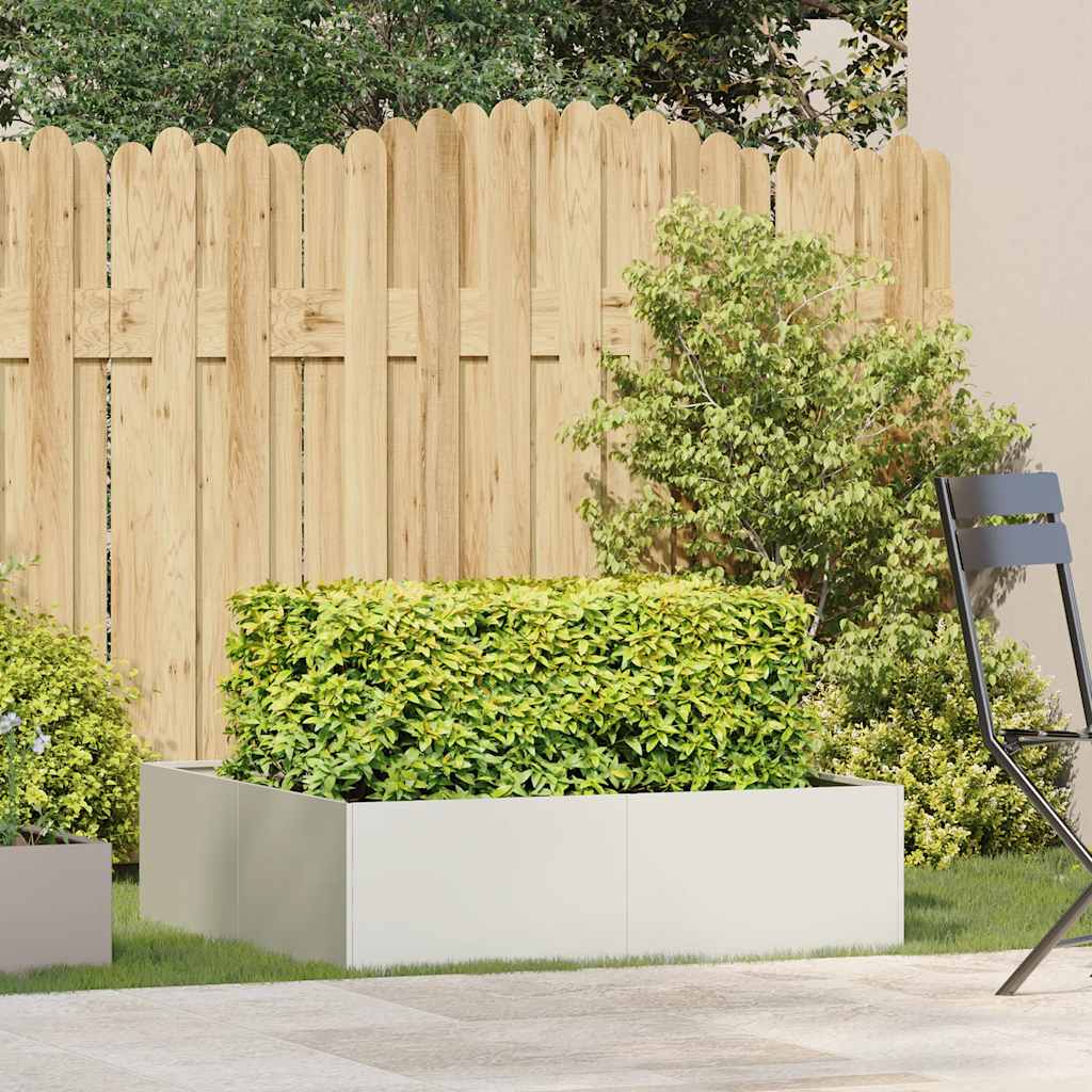 Vaso/floreira 100x100x30 cm aço branco