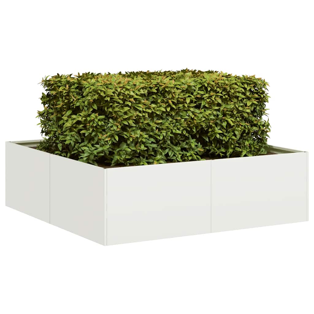 Vaso/floreira 100x100x30 cm aço branco
