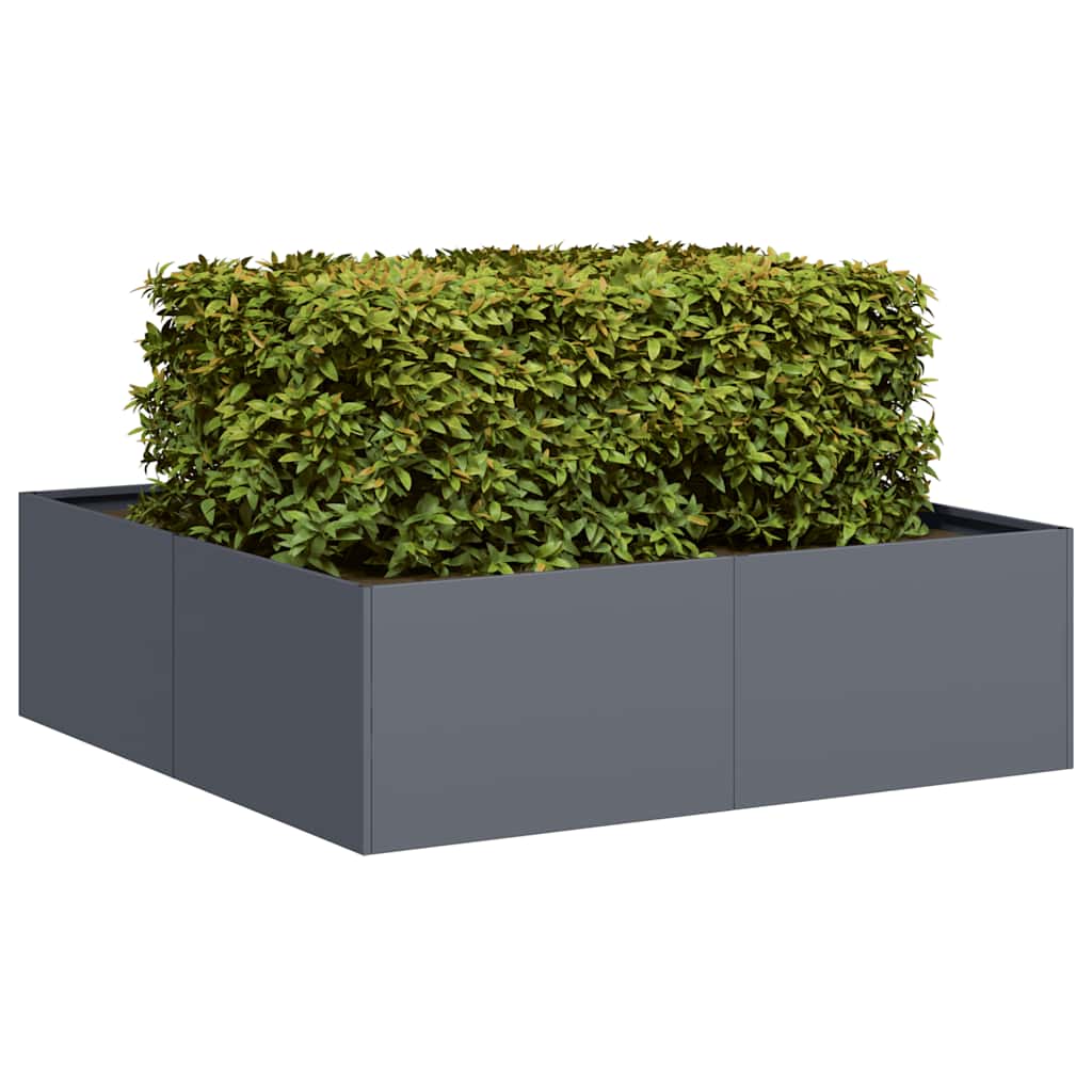 Vaso/floreira 100x100x30 cm aço antracite