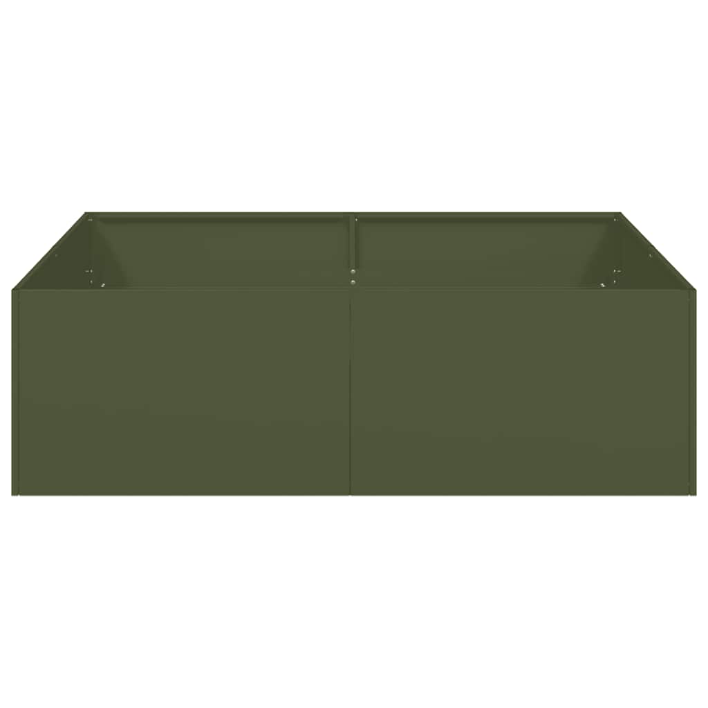 Vaso/floreira 100x100x30 cm aço verde azeitona
