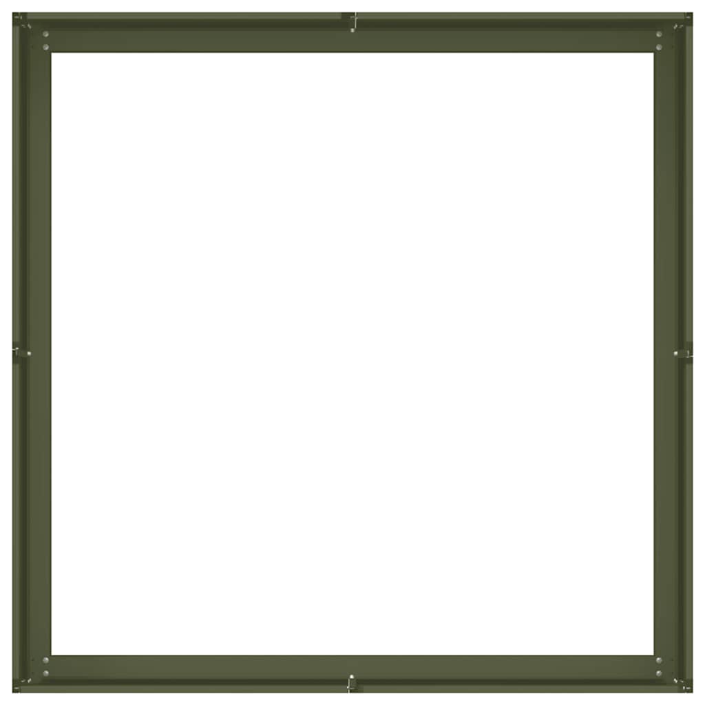 Vaso/floreira 100x100x30 cm aço verde azeitona