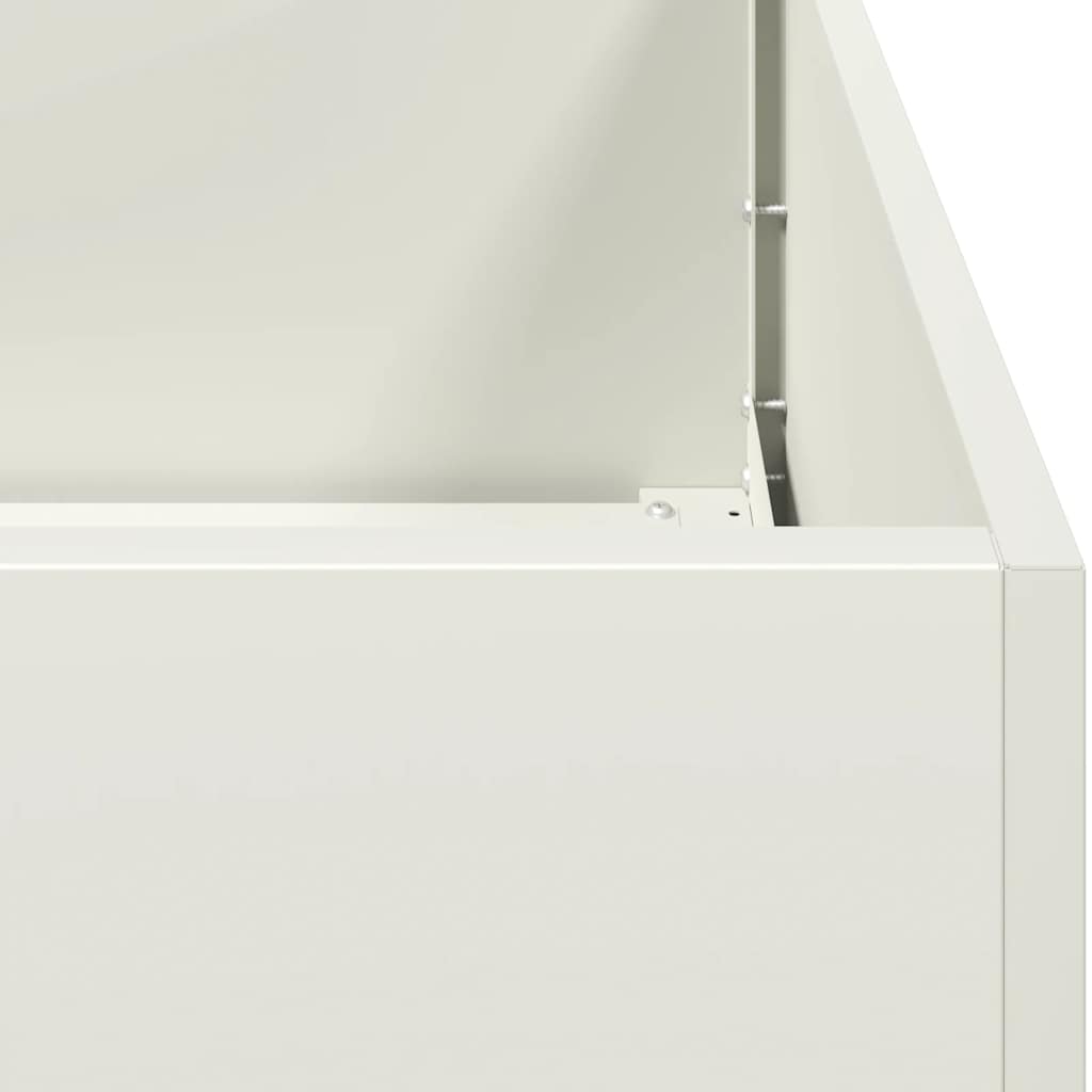 Vaso floreira 100x100x40 cm aço branco