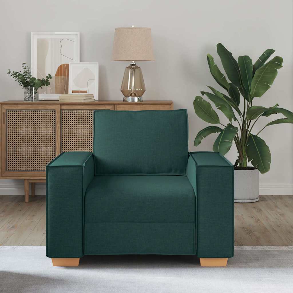 Sofá-cadeira Verde Escuro 60 cm Tecido