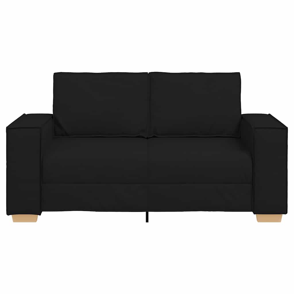 Sofá de 2 lugares preto 120 cm tecido