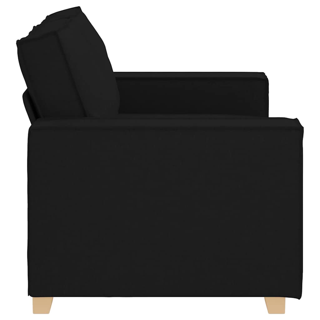 Sofá de 2 lugares preto 120 cm tecido