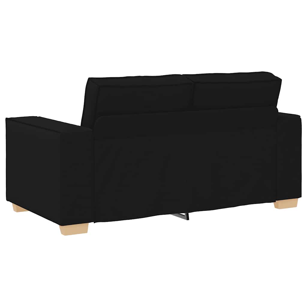 Sofá de 2 lugares preto 120 cm tecido