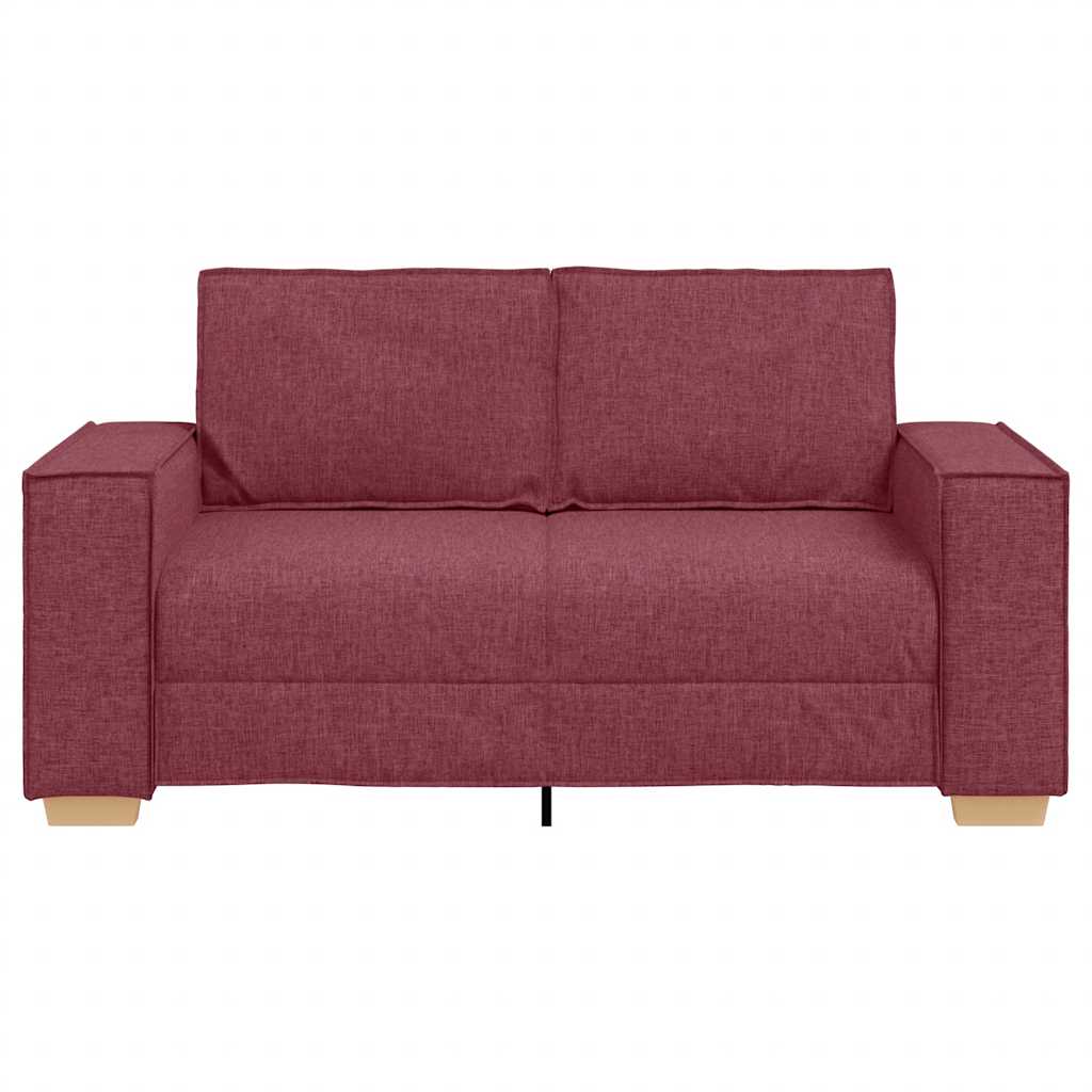 Sofá de 2 lugares, cor vinho, 120 cm, tecido