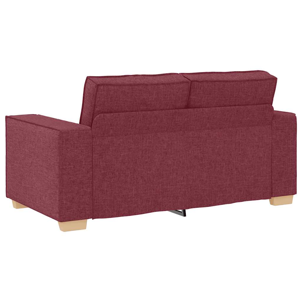Sofá de 2 lugares, cor vinho, 120 cm, tecido