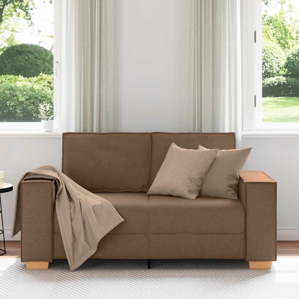 Sofá de 2 lugares marrom 120 cm tecido