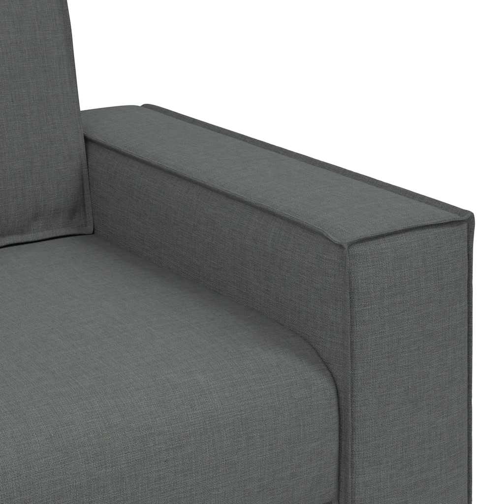 Sofá de 2 lugares cinza escuro 140 cm tecido
