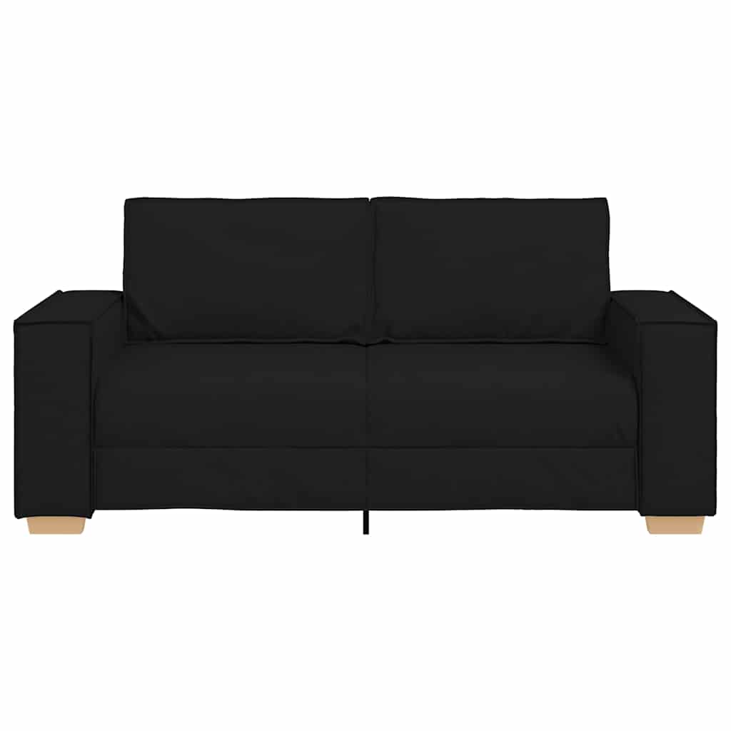 Sofá de 2 lugares preto 140 cm tecido