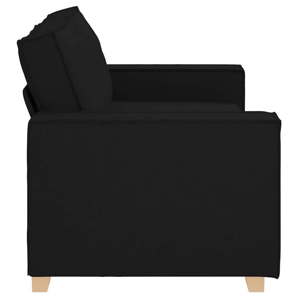 Sofá de 2 lugares preto 140 cm tecido