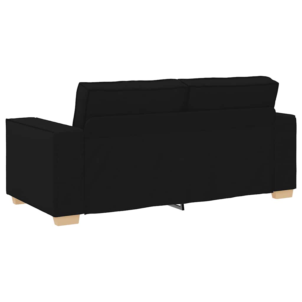 Sofá de 2 lugares preto 140 cm tecido