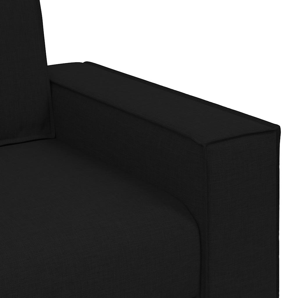 Sofá de 2 lugares preto 140 cm tecido