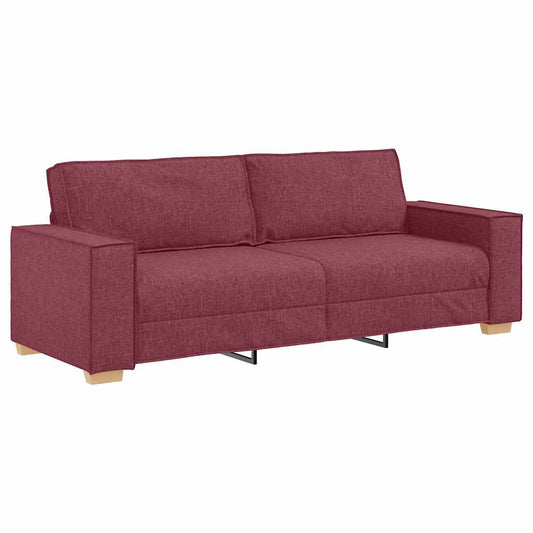 Sofá de 3 lugares, cor vinho, 180 cm, tecido