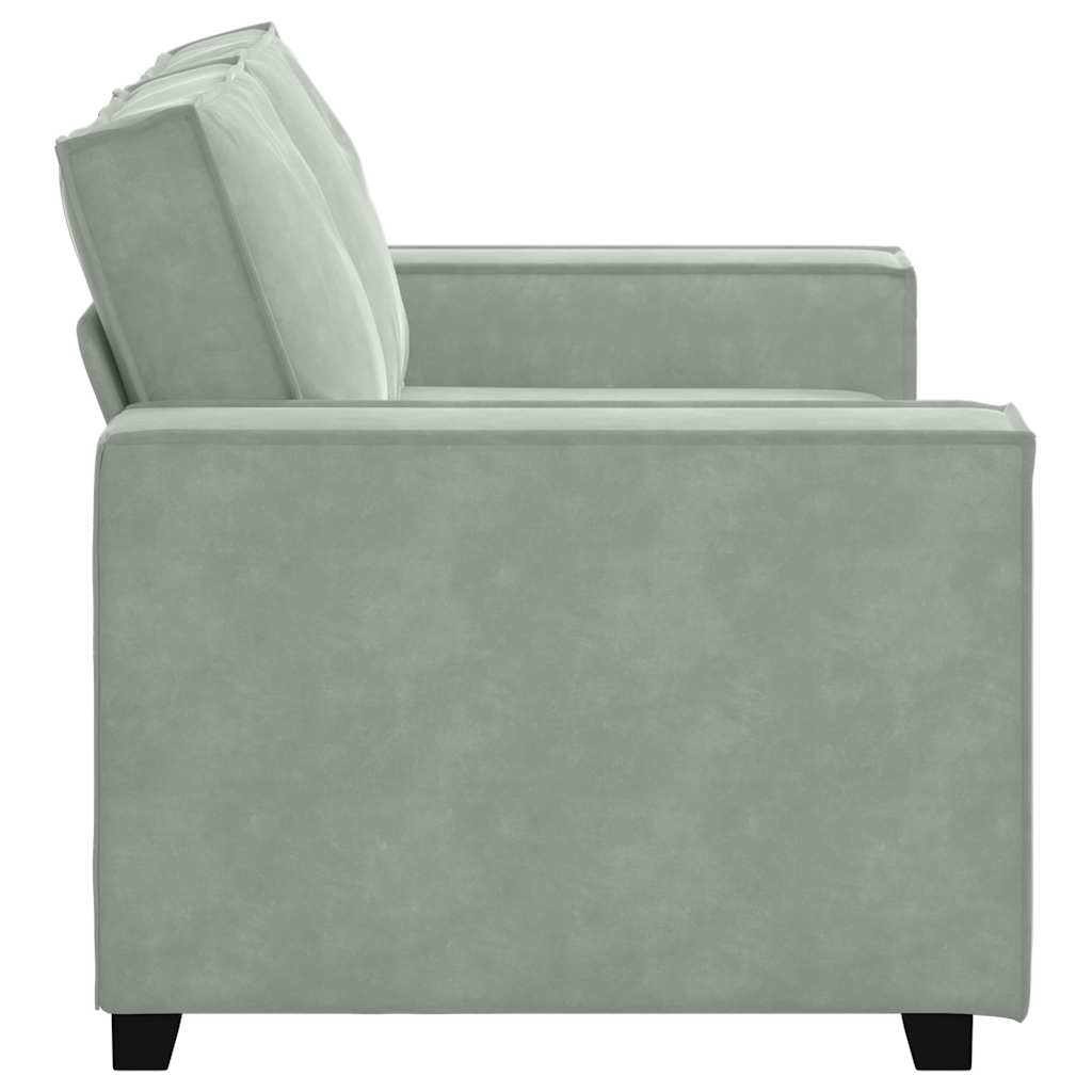 Sofá de 2 lugares 120 cm veludo cinzento-claro