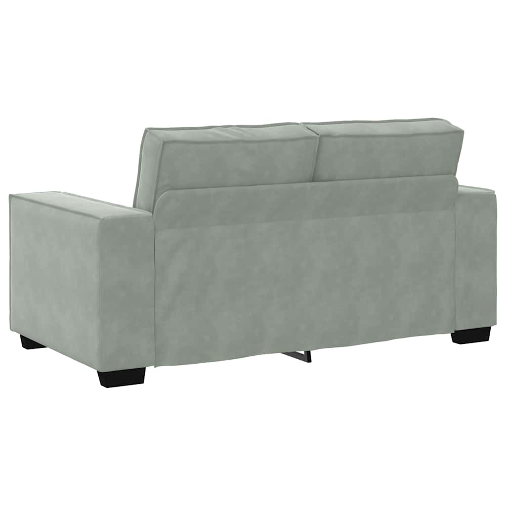 Sofá de 2 lugares 120 cm veludo cinzento-claro