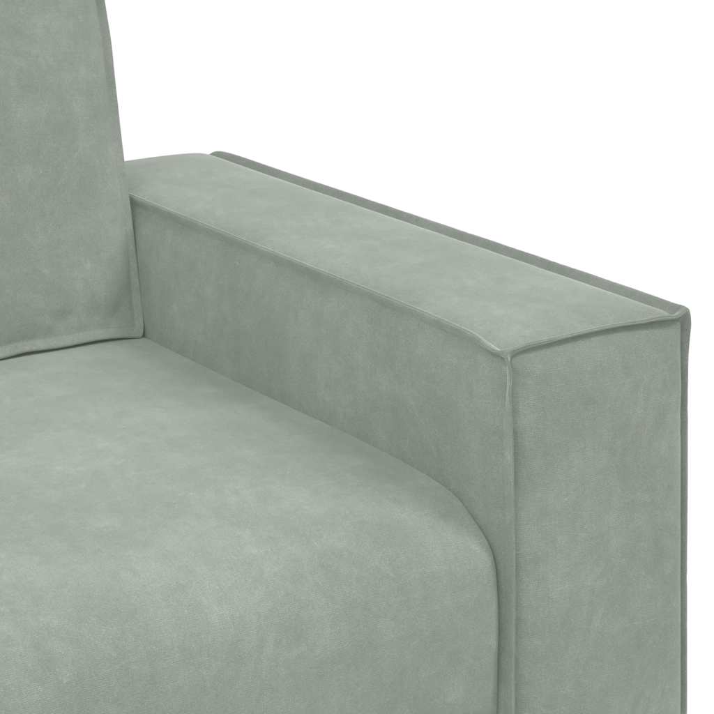 Sofá de 2 lugares 120 cm veludo cinzento-claro