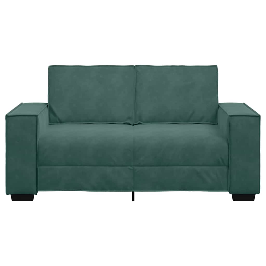 Sofá de 2 lugares 120 cm veludo verde-escuro