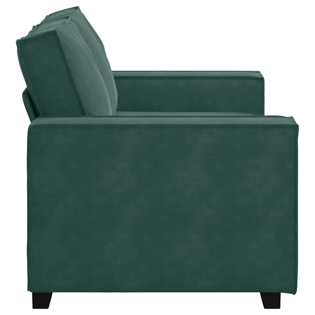 Sofá de 2 lugares 120 cm veludo verde-escuro