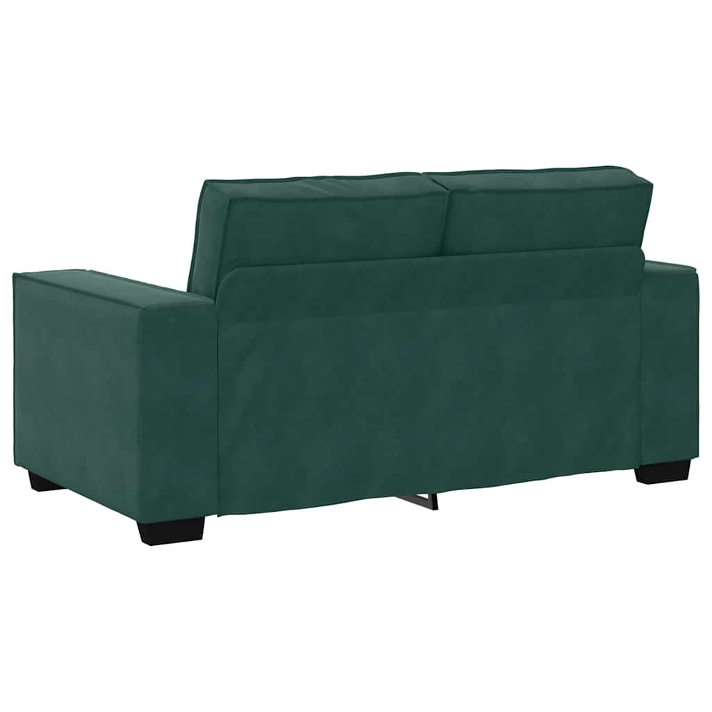 Sofá de 2 lugares 120 cm veludo verde-escuro