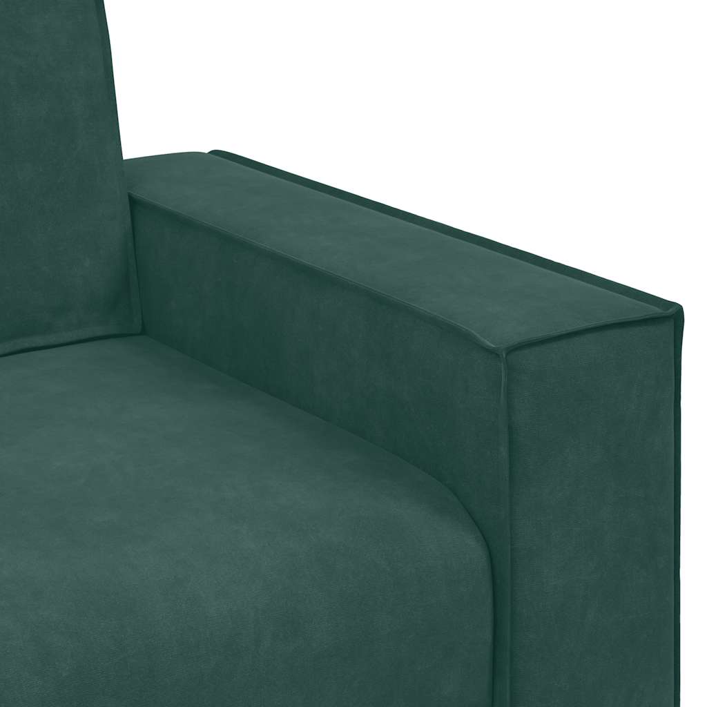 Sofá de 2 lugares 120 cm veludo verde-escuro