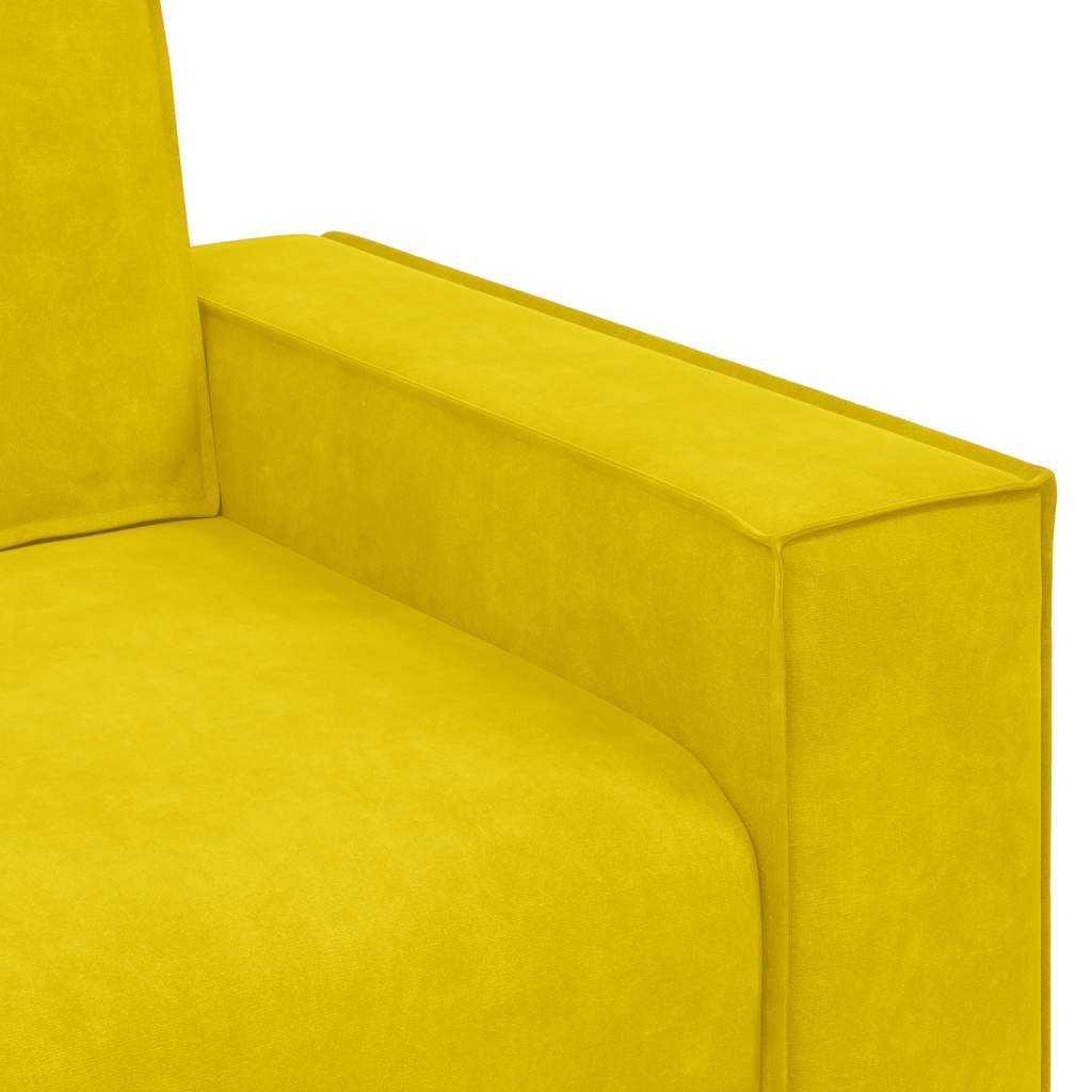 Sofá de 2 lugares veludo 120 cm amarelo