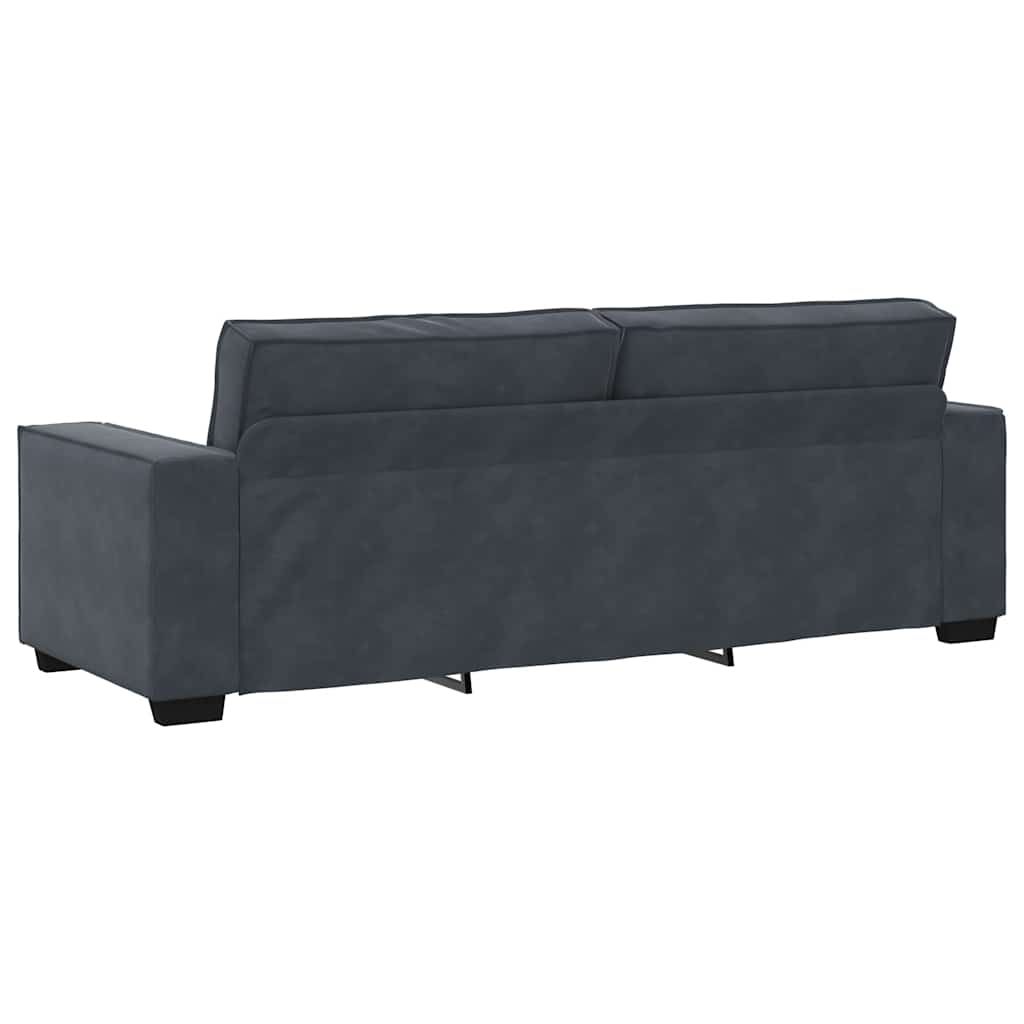 Sofá de 3 lugares 180 cm veludo cinza-escuro