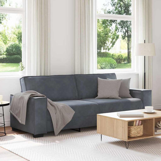 Sofá de 3 lugares 180 cm veludo cinza-escuro