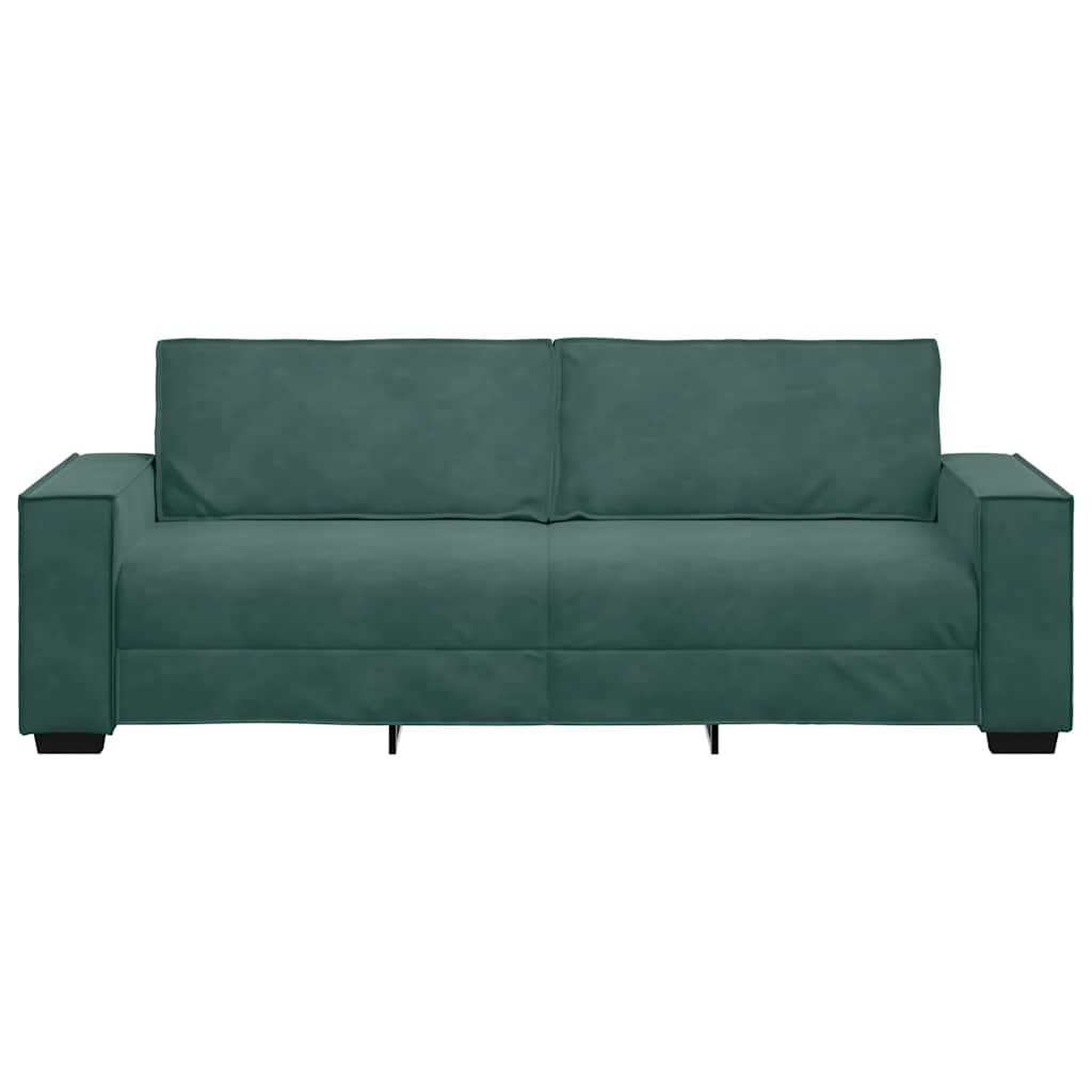 Sofá de 3 lugares 180 cm veludo verde-escuro