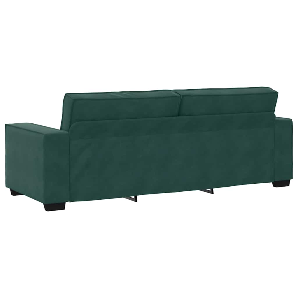 Sofá de 3 lugares 180 cm veludo verde-escuro
