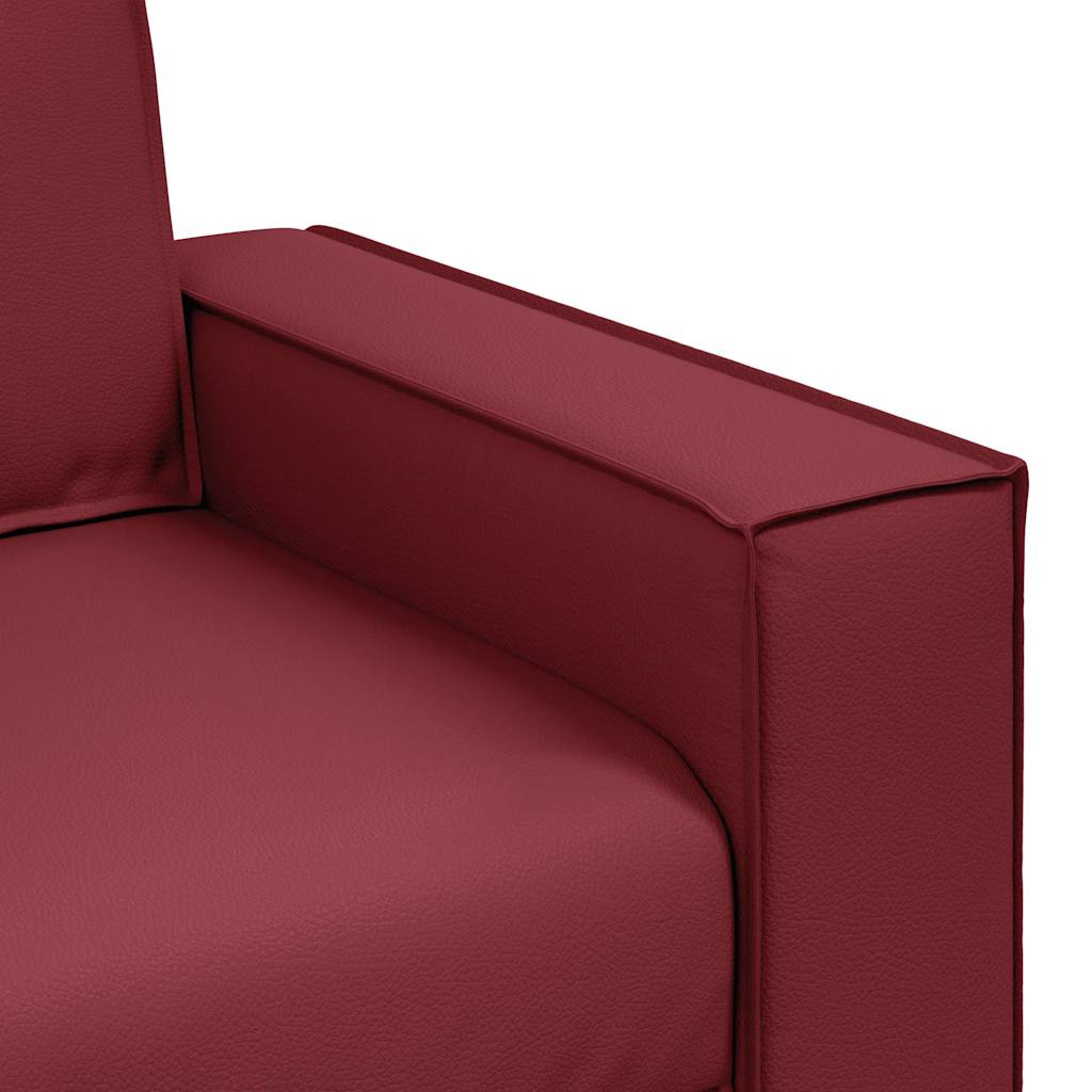 Cadeirão sofá vermelho tinto 160 x 78 x 84 cm Couro Artificial