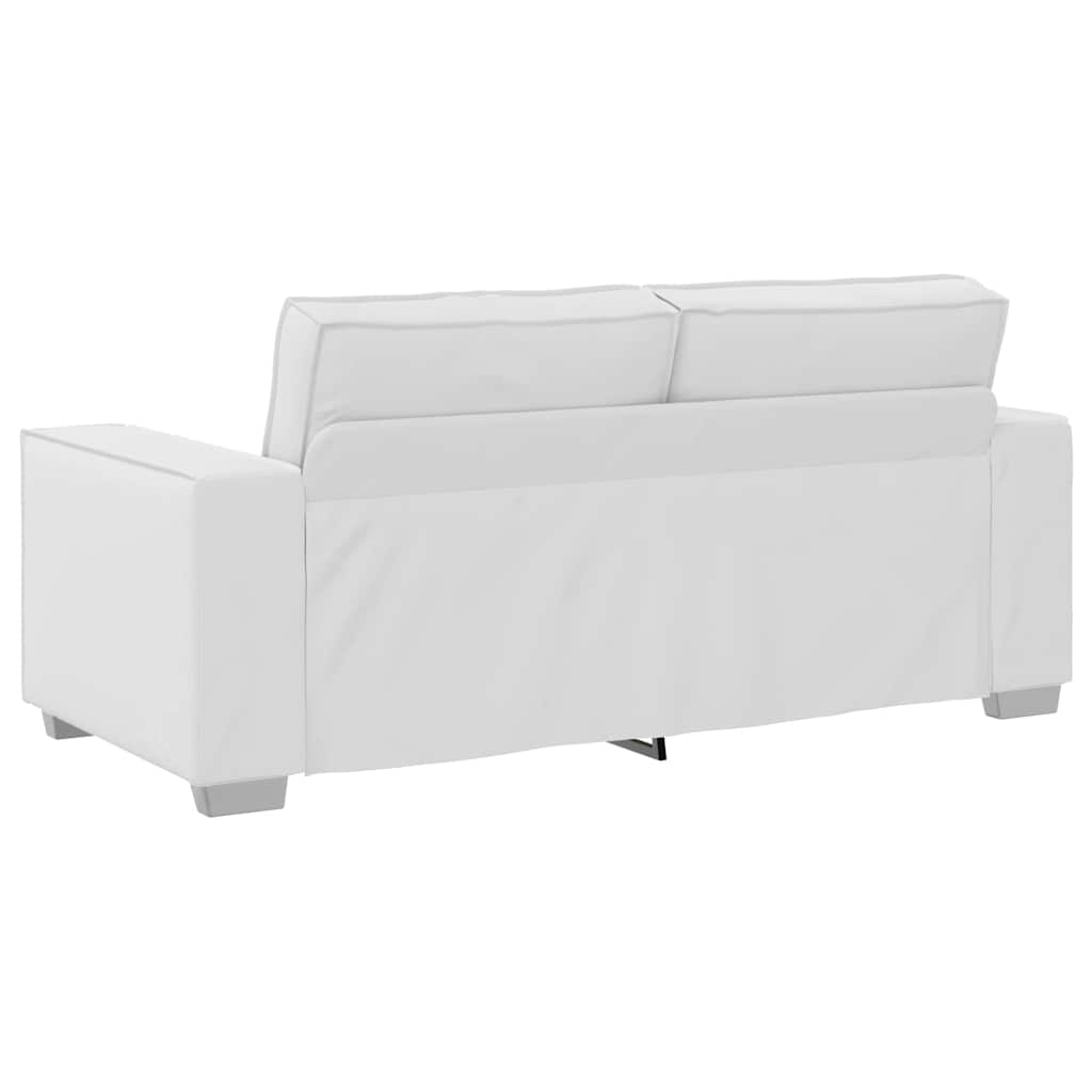 Sofá Loveseat 140 cm com almofada Branco Couro sintético