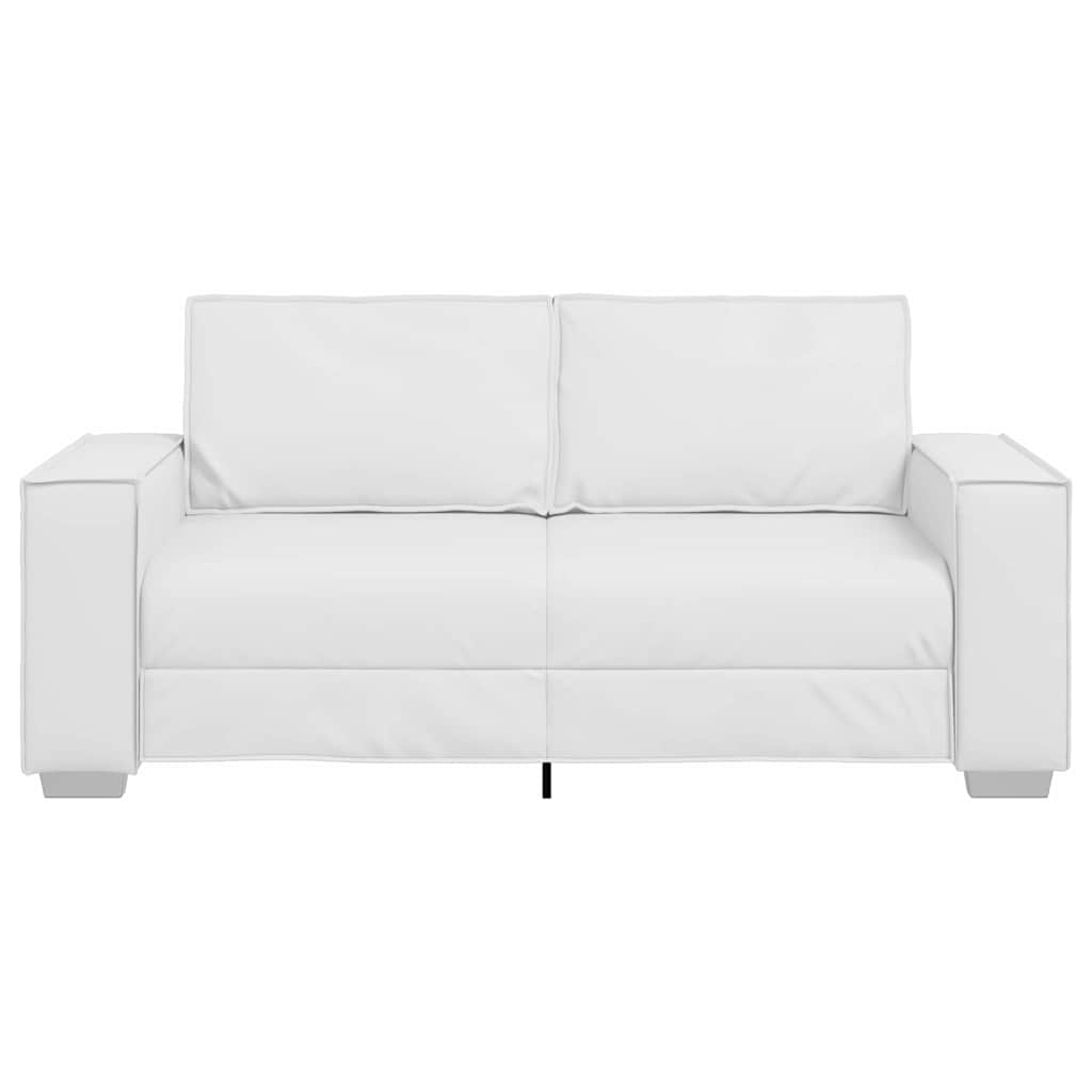 Sofá Loveseat 140 cm com almofada Branco Couro sintético