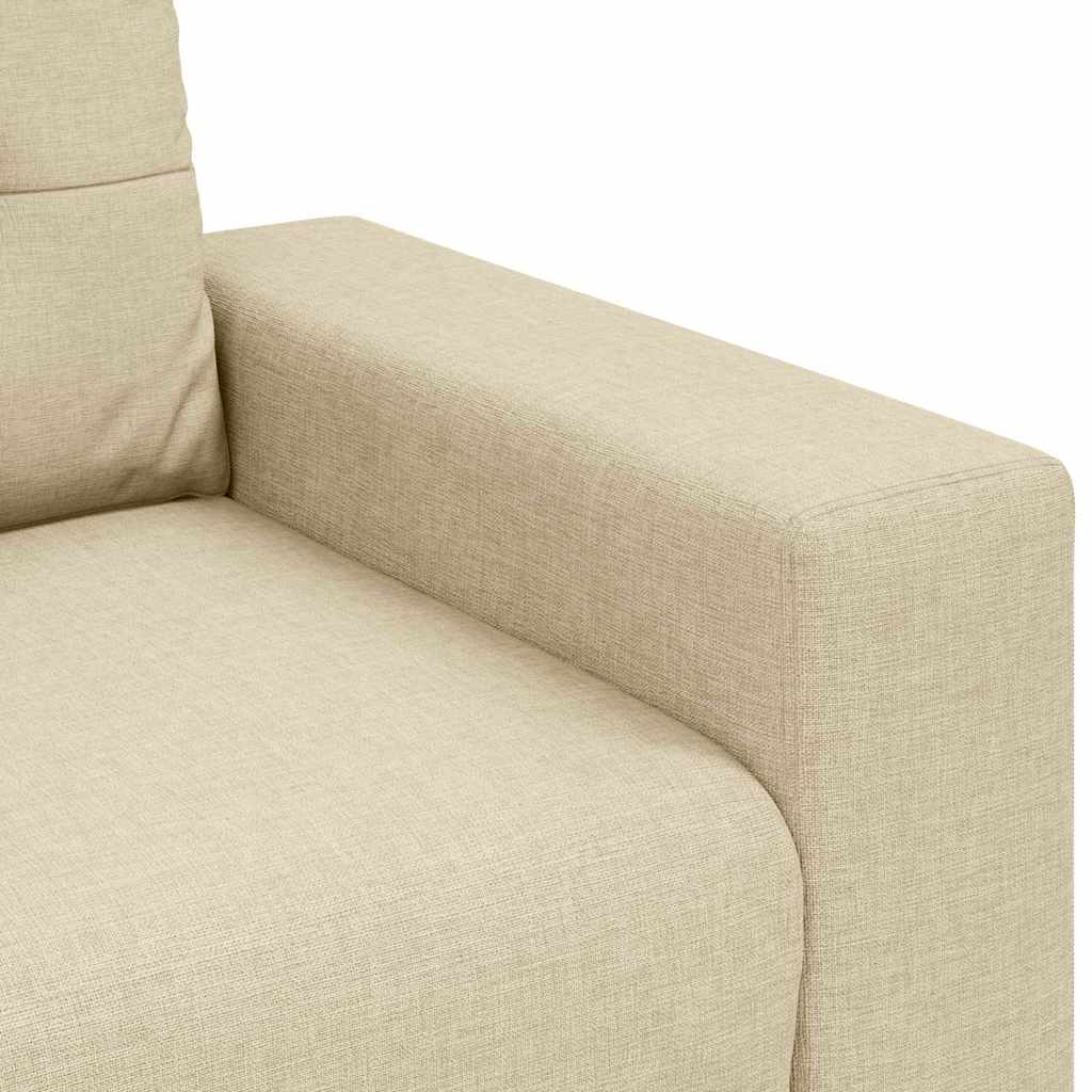 Sofá de dois lugares com almofada Creme tecido