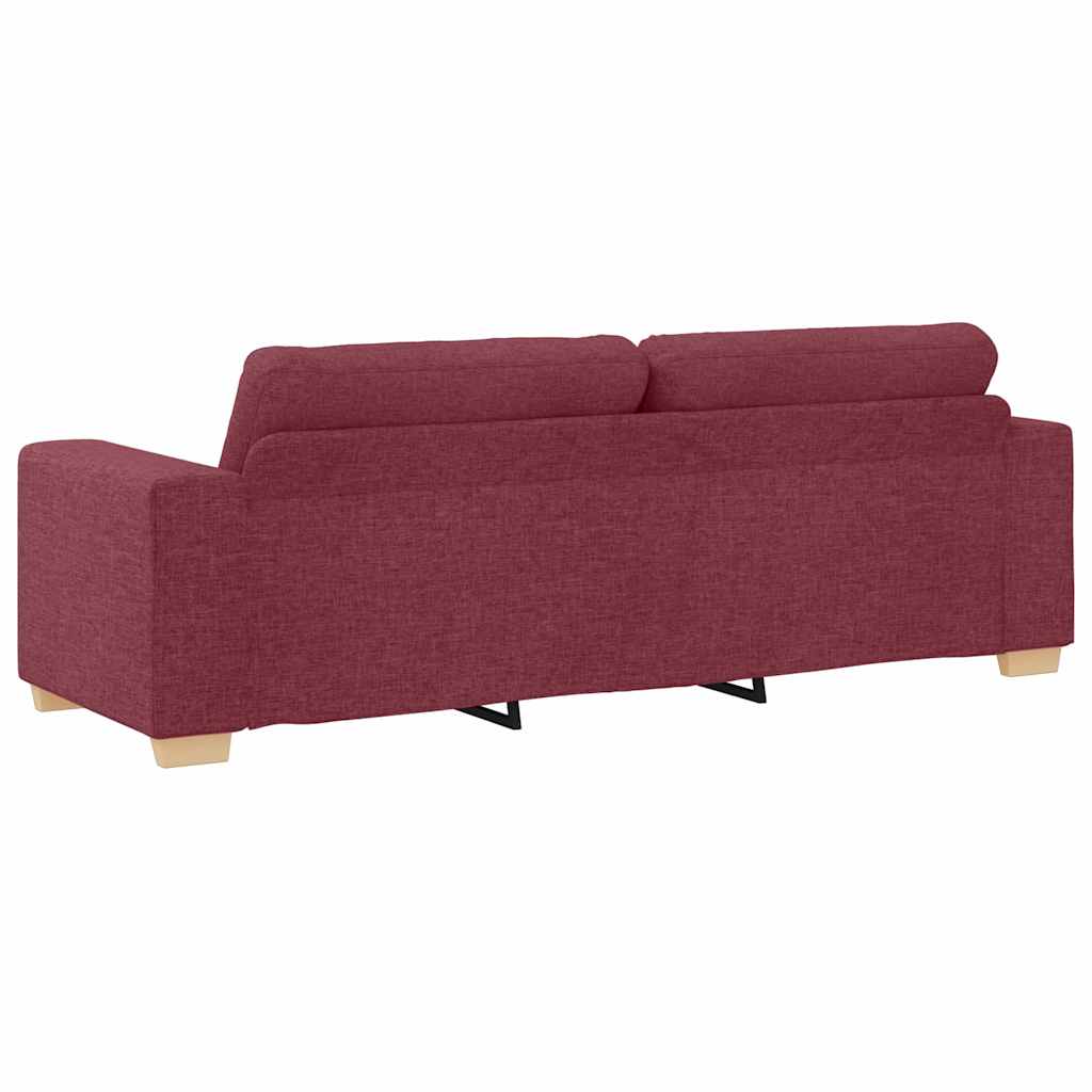 Sofá de 3 Lugares com almofada vermelho tinto tecido