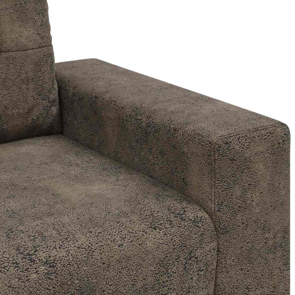 Sofá de dois lugares Cinzento escuro Couro Artificial