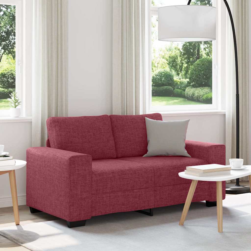 Sofá de 2 lugares tecido 120 cm vermelho tinto