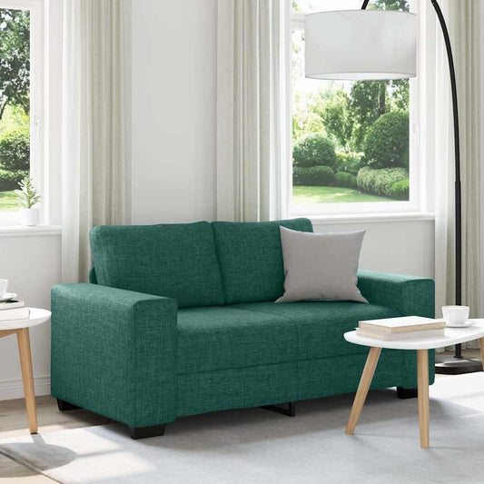 Sofá de 2 lugares 120 cm tecido verde-escuro