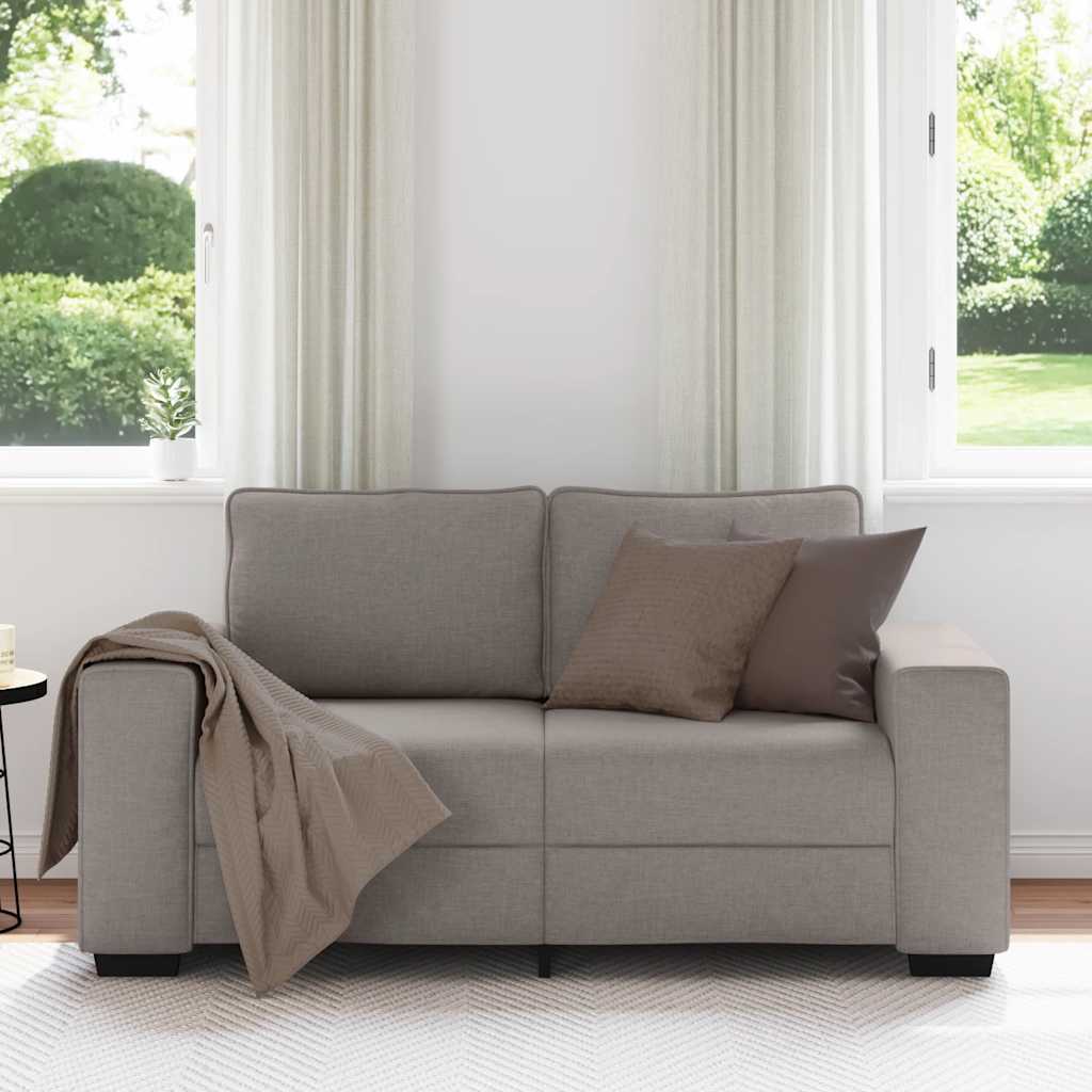 Sofá de 2 lugares tecido 120 cm cinzento-acastanhado